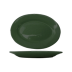 Thumbnail image #1 for International Tableware Cancun CA-13-G Ceramic Oval Platter, 11-1/2 x 8-1/4 in, Rolled Edge, Green 1 Dozen