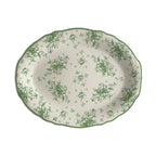 Thumbnail image #1 for Steelite International HL Ivory HL52763890 Oval China Platter, 12.625 x 9.75 in, Liliana Green, Scalloped Edge 1 Dozen