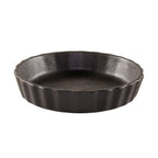 Thumbnail image #1 for Vertex China Obsidian OB-Q5 Porcelain Quiche Dish, 6 oz, 5" Round, Fluted, Matte Black Case of 2 Dozen