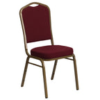 Thumbnail image #1 for Flash Furniture Hercules FD-C01-ALLGOLD-3169-GG Stacking Banquet Chair, Burgundy Fabric Upholstered Seat and Back, Gold Frame