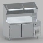Thumbnail image #1 for EMI Industries PTMAX11633S Refrigerated Pizza Prep Table, 116"W, 4 Doors, Stainless Steel Top