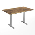 Thumbnail image #2 for Flash Furniture ST-REC3048-NAT-T0522S-GG Indoor/Outdoor Rectangular Table, 48 x 30 x 31.25 in, Natural HPL Top, Cast Iron T-Bases
