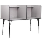 Thumbnail image #1 for Flash Furniture MT-M6222-DBLSC-GRY-GG Double Stand-Alone Study Carrel with Top Shelf, Adjustable Legs and Wire Management, Nebula Grey