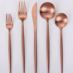 Thumbnail image #1 for Kadra Kitchenware Vikko Dine VF-10-VRG-SET 20-Piece Flatware Set, Service for 4, Brushed Rose Gold, 18/10 Stainless Steel Case of 6