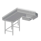 Thumbnail image #1 for Pacific Stainless Products DTSC84-16-L Corner Dish Table, Left-to-Right, 60" Machine-to-Corner x 84" Corner-to-End, 16-Gauge 304 Stainless