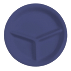 Thumbnail image #1 for G.E.T. GET CP-10-PB 3-Compartment Round Melamine Plate, 10-1/4-inch, Peacock Blue 1 Dozen