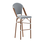 Thumbnail image #1 for Flash Furniture SDA-AD642001-F-BS-WHNVY-NAT-GG Armless Outdoor Bar Stool, Synthetic Wicker Seat and Back, 30-Inch Seat Height