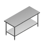 Thumbnail image #1 for Pacific Stainless Products WKT3024IS Stainless Steel Work Table, 30"W x 24"D, Flat Top, 16-Gauge 304 Stainless Top, Undershelf