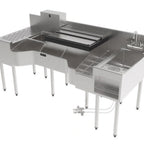 Thumbnail image #1 for Perlick Bartender's Cockpit™ PCE68-B-6 Freestanding Stainless Steel Cocktail Station, 68"W, 6" Backsplash