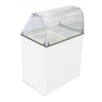 Thumbnail image #1 for Excellence Commercial Products EDC-4CHC Commercial Ice Cream Dipping Cabinet, 4 × 3-Gal Tub, Curved Glass, White Exterior