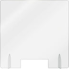 Thumbnail image #1 for AARCO Products FPS2424 Freestanding Acrylic Protection Shield with Pass-Thru, 24 x 24 in, 1/4 in Thick, Clear