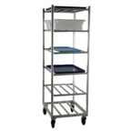 Thumbnail image #1 for New Age 1356 Mobile Open-Frame Aluminum Bus Cart, 6 Shelves, 67"H x 20.88"W x 27"D