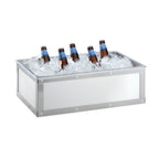Thumbnail image #1 for Cal-Mil Urban 3395-12-55 Rectangular Ice Housing with Clear Polycarbonate Bin, Brushed Stainless Steel, 12-3/4"W x 20-3/4"D x 7-1/4"H