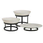 Thumbnail image #2 for Steelite International My Glass Studio GS196672 Round Stainless Steel Display Risers, Set of 3, Black, Graduated Heights