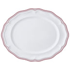 Thumbnail image #1 for Steelite International Folio, Porcelain 62586FP817 Porcelain Oval Platter, Triple Line Maroon, 13" x 10.5" x 1" 1 Dozen