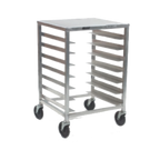 Thumbnail image #1 for Eagle Group Panco OUR-DB-7A Aluminum Pizza Dough Box Rack, Holds 7 Boxes, Solid Top, 5" Swivel Casters