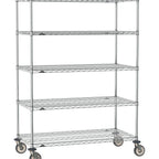 Thumbnail image #1 for Metro Super Erecta SE-2436C-68-M5 Mobile Chrome Wire Shelving Unit, 36"W x 24"D x 68"H, 5 Shelves