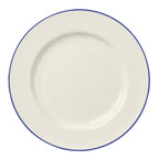 Thumbnail image #1 for Steelite International HL Ivory HL20563929 9-Inch Round China Plate with Rolled Edge and Blue Line Case of 2 Dozen