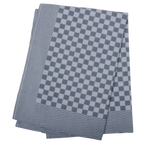 Thumbnail image #1 for JB Prince A300 BK5 Cotton Side Towel, 25-1/2"L x 17-3/4"W, Black Checkered with Striped Border