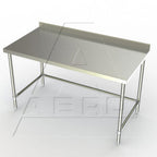 Thumbnail image #1 for AERO Manufacturing 2TSSX-2436 Stainless Steel Work Table, 36"W x 24"D, 14-Gauge 304 Top, 2-3/4"H Backsplash, Open Base