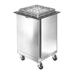 Thumbnail image #1 for Lakeside Manufacturing 998 Mobile Enclosed Stainless Steel Tray & Glass Rack Dispenser, Self-Elevating Platform, for 10x20, 14x20, or 20x20 Racks