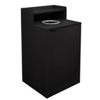 Thumbnail image #1 for Flash Furniture GC-M-196-BLK-GG 32-Gallon Black Trash Receptacle with Upper Tray Shelf and Hinged Access Door