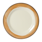 Thumbnail image #1 for G.E.T. Diamond Ivory WP-9-DI-KNO 9" Round Melamine Plate, Wide Rim, Kanello Orange Pattern Case of 2 Dozen