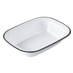 Thumbnail image #1 for TableCraft Products Canteen Collection 12162 48 oz Rectangular Melamine Serving Pan, White/Black, 11" Case of 24