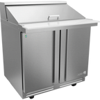 Thumbnail image #1 for Asber Premium APTM 36 15 P Mega-Top Refrigerated Prep Table, 36"W, 2-Door, 15-Pan, Stainless Steel