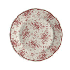 Thumbnail image #1 for Steelite International HL Ivory HL54263891 Round China Plate, 7-1/4", Scalloped Edge, Liliana Maroon Case of 3 Dozen