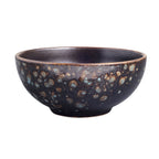 Thumbnail image #1 for Vertex China London Moonstone LMS-B50 Round Coupe Bowl, 12 oz, 5 in, Porcelain, Matte Black/Sky Blue Reactive Glaze Case of 3 Dozen