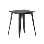 Thumbnail image #1 for Flash Furniture JJ-T14619-60-BKBK-GG Square Outdoor Restaurant Table, Black Resin Top, Steel Base, 23.5"W x 23.5"D x 30"H