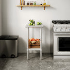 Thumbnail image #2 for Flash Furniture NH-WT-2418-GG Portable Stainless Steel Prep and Work Table, 18-Gauge Top, 18" W x 24" D, Galvanized Undershelf