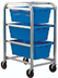 Thumbnail image #1 for Quantum Mobile End-Loading Tub Rack Bus Cart with 3 Included TUB2516-8BL Bins, Welded Aluminum