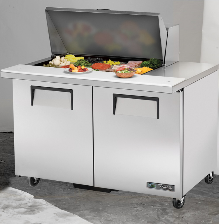 Product image #5 for True Mega Top 48-Inch Sandwich/Salad Prep Table with 15-Pan Top and 2 Doors