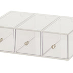 Thumbnail image #1 for Cal-Mil Eco Modern 1479 Countertop Clear Acrylic Display Bin, 3 Drawers, 19"W x 13"D x 6"H