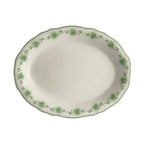 Thumbnail image #1 for Steelite International HL Ivory HL52563880 Oval China Platter, 10 x 7.75 in, Carolyn Giselle Green, Scalloped Edge Case of 2 Dozen