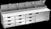 Thumbnail image #5 for Beverage-Air Four-Section Pizza Prep Table with 9 Drawers, 1 Door, and 19-Inch Cutting Board, 119-Inch