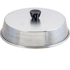 Thumbnail image #1 for AllPoints Foodservice Parts & Supplies 75032 Round Aluminum Basting Cover, 9-inch, with Black Plastic Knob