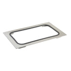 Thumbnail image #1 for TableCraft Products Tri-Ply CW1102RSS Stainless Steel Serveware Template, 21-5/8" x 13-1/2", 1 Cut-Out, Silicone Gasket