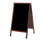 Thumbnail image #1 for AARCO Products MA-1P Sidewalk Markerboard, 24"W x 42"H, Black Acrylic Board, Solid Oak A-Frame