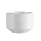 Thumbnail image #1 for CAC China Roosevelt RSV-4 Porcelain Bouillon Cup, 7-1/2 oz, Round, Embossed, Stackable Case of 3 Dozen