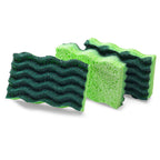 Thumbnail image #1 for Libman Commercial 1077 Heavy-Duty Natural Cellulose Sponge, 4-1/2 x 3 in, Rectangular, Acrylic Grain Scrubbing Surface, Green Case of 8