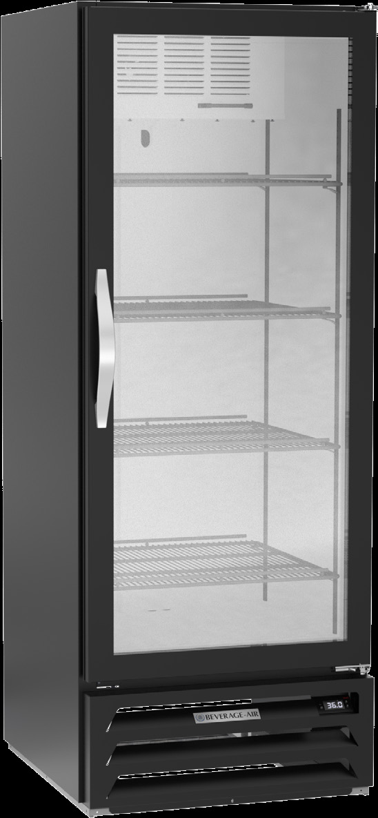 Product image #6 for Beverage Air MarketMax 12.06 Cu. Ft. Single-Section Reach-In Glass Door Merchandiser Refrigerator, Bottom-Mount, Black