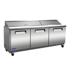Thumbnail image #1 for Valpro Commercial Refrigeration VP Series VP72S-HC Three-Section Sandwich/Salad Prep Refrigerator, 72"W, Stainless Steel, 18-Pan Top