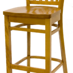 Thumbnail image #1 for ATSMFG ATS AT&S-900-BS MFG Solid Wood Barstool with Floating Slat Back, Beech Wood Frame and Footrest