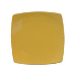 Thumbnail image #1 for CAC China Clinton R-FS21-Y Square Ceramic Plate, Flat Edge, 11-7/8", Yellow 1 Dozen