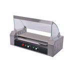 Thumbnail image #1 for CAC China HDRS-05 5-Roller Hot Dog Grill, 12-Hot-Dog Capacity, Sneeze Guard, Stainless Steel
