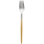 Thumbnail image #1 for Kadra Kitchenware Vikko Dine VF-DF15-VGS Two-Tone Gold & Silver Mirror Finish 18/10 Stainless Steel Dinner Fork Case of 144