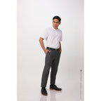 Thumbnail image #1 for Chef Works Seersucker SHC08-WHT-M Men's White Poly/Cotton Short-Sleeve Cook Shirt, Snap Front, Medium